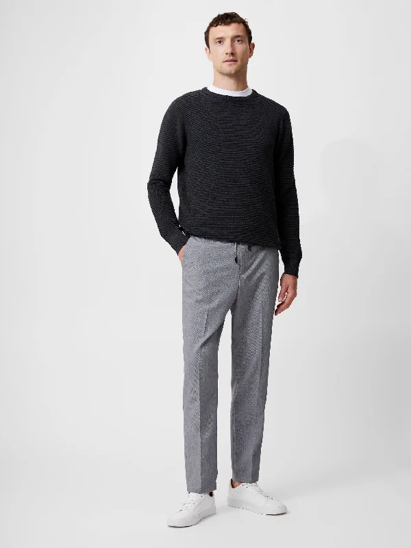 Men's Pants with Flat-Front DesignsStretch Knitted Trousers
