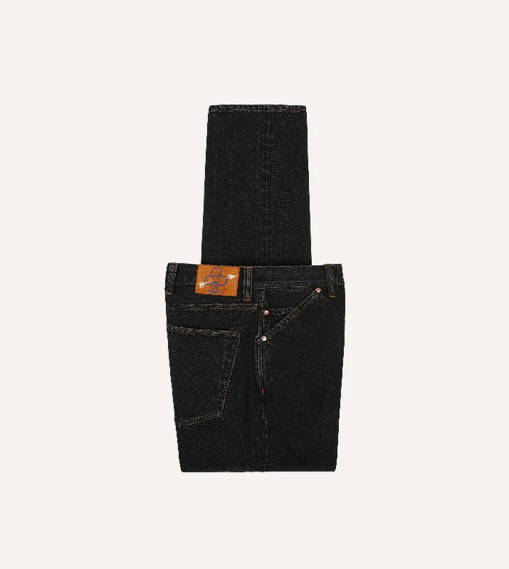 Men's Patterned Pants with PlaidsDrake's by A. Levine Black Stone Wash 12.3oz Selvedge Denim Five-Pocket Jeans