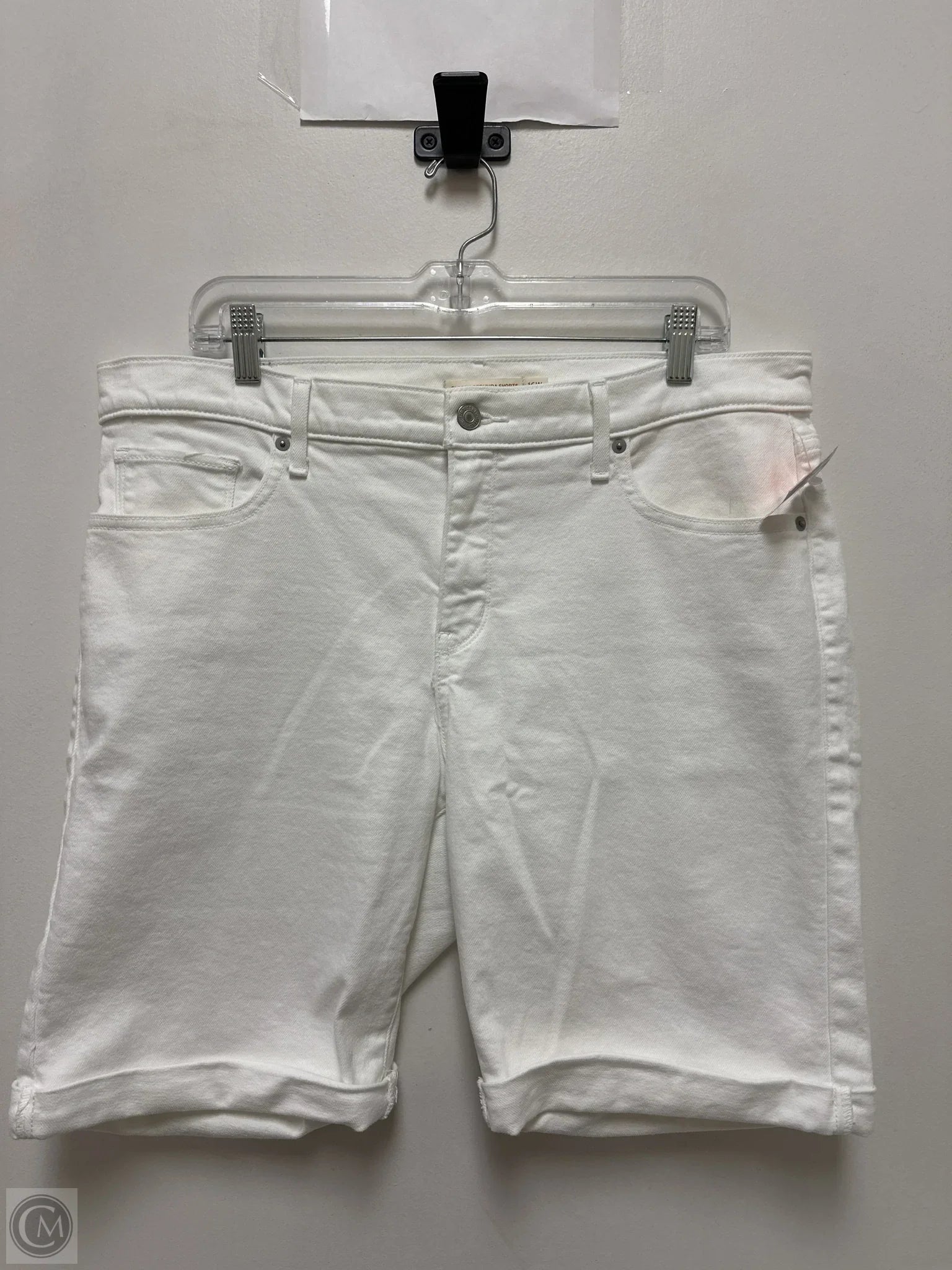 Men's Patterned Pants with PlaidsShorts By Levis In White Denim, Size: 16