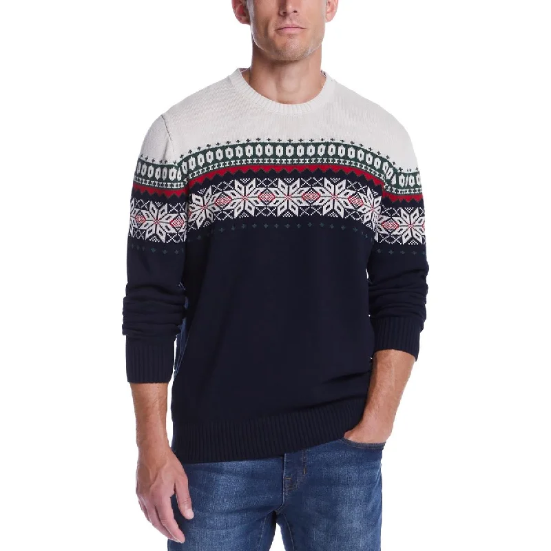 Mens Fair Isle Knit Pullover Sweater