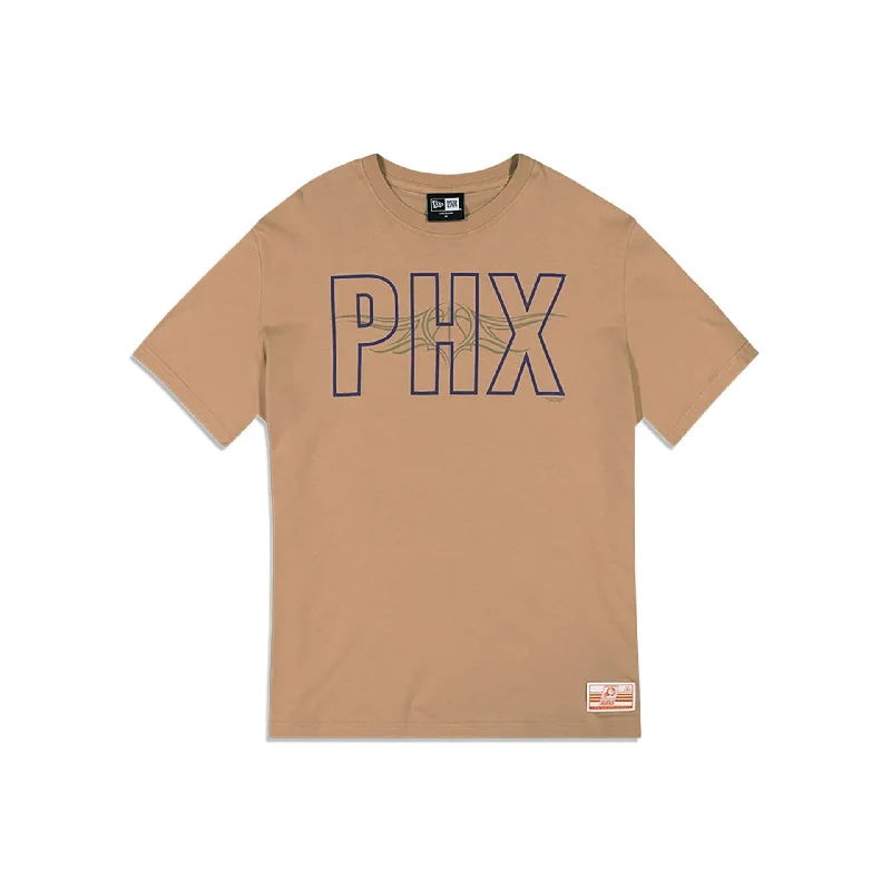 Men's Shirts with Pleated HemlinesPhoenix Suns NBA City Edition Light Beige Oversized T-Shirt