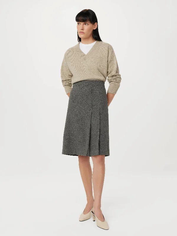 Men's Pants with UV ProtectionThe Pleated Midi Skirt in Grey Black