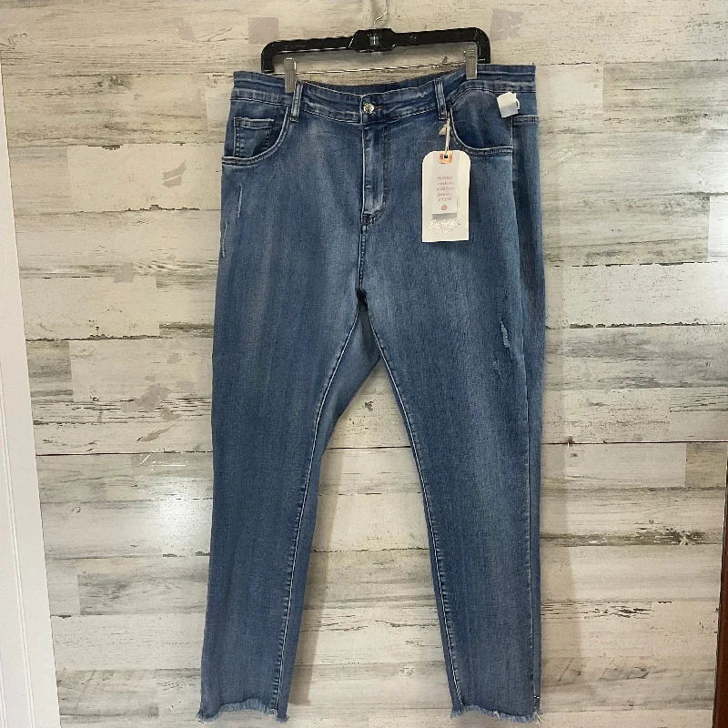 Designer Fedora HatsJeans Straight By Coco And Carmen In Blue Denim, Size: Xxl