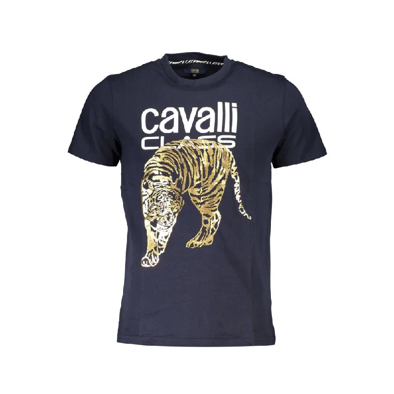 Men's Shirts with Raw-Edge HemlinesCavalli Class  Cotton Men's T-Shirt