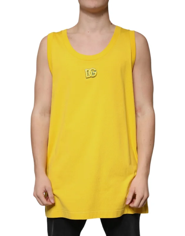 Men's Shirts with Button-Down CollarsDolce & Gabbana  Cotton Round Neck Sleeveless Men's T-shirt