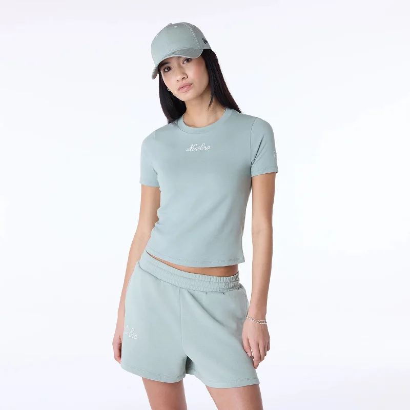 Men's Shirts with Lace-Up HemlinesWomens New Era Slim Pastel Green T-Shirt