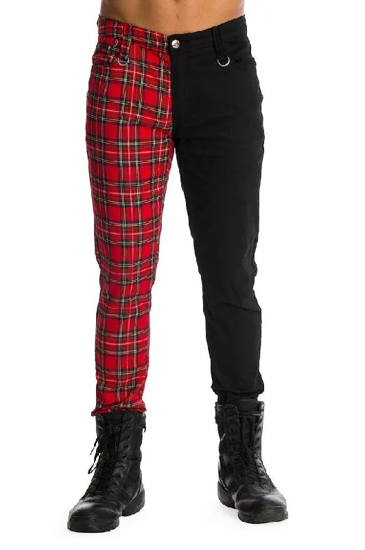 Men's Running Pants for ExerciseContrast Check Trousers