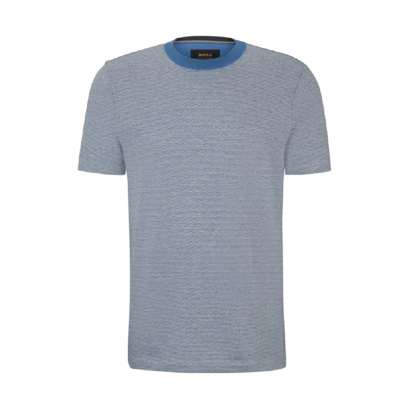 Men's Shirts with Embellished HemlinesBubble-structure T-shirt in cotton and cashmere