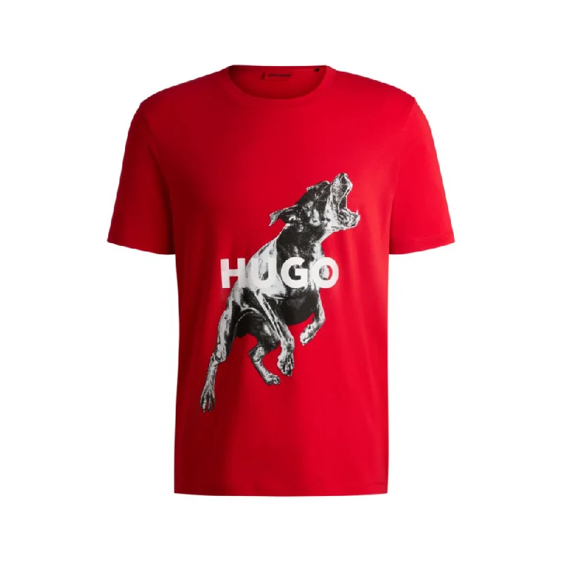 Men's Shirts with Rounded HemlinesOversize-fit T-shirt in cotton with animal graphic