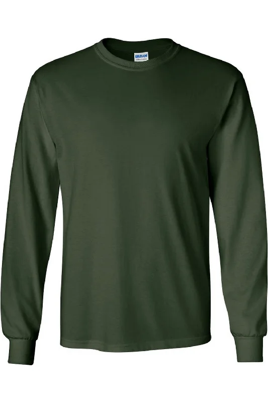 Versatile Men's Tank TopsGildan Mens Plain Crew Neck Ultra Cotton Long Sleeve T-Shirt