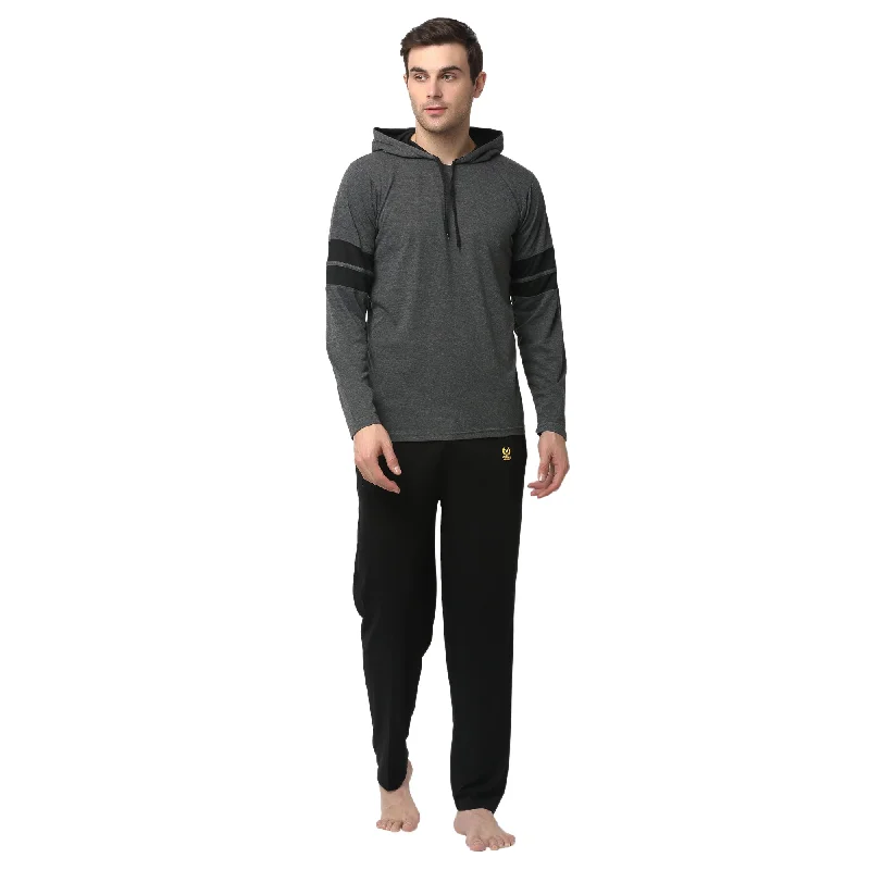 Mack Jonney Grey Black Night Suit For Men's