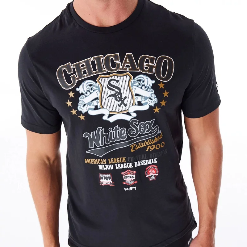 Men's Shirts with Adjustable CuffsChicago Cubs MLB Badge Graphic Black T-Shirt