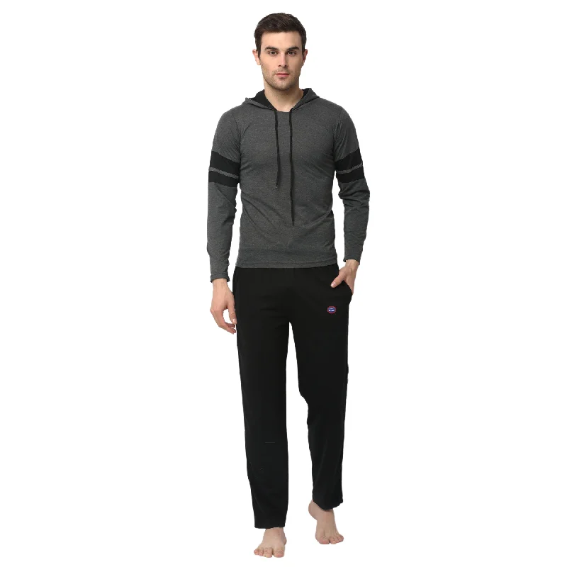 Mack Jonney Grey Black Night Suit For Men's