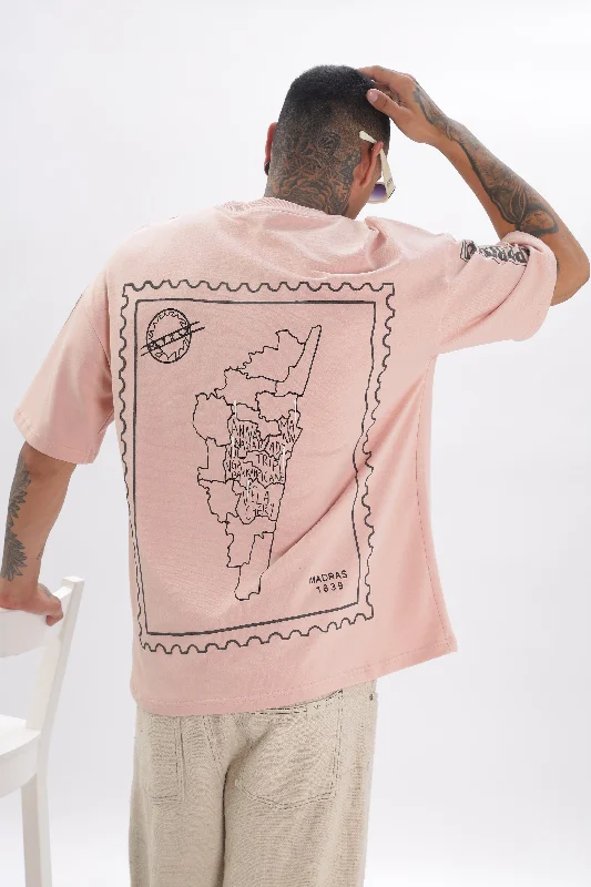 Men's Flowy Shirts for a Relaxed LookMadras Unisex Pink Drop-Shoulder T-Shirt