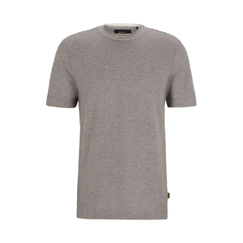 Men's Shirts with Logo EmbossmentsRegular-fit T-shirt in cotton and silk