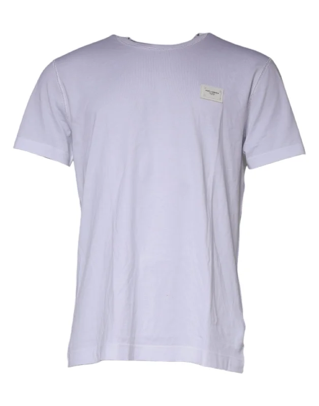 Men's Shirts with Spread CollarsDolce & Gabbana  Cotton Round Neck Short Sleeve Men's T-shirt (Pre-Owned)