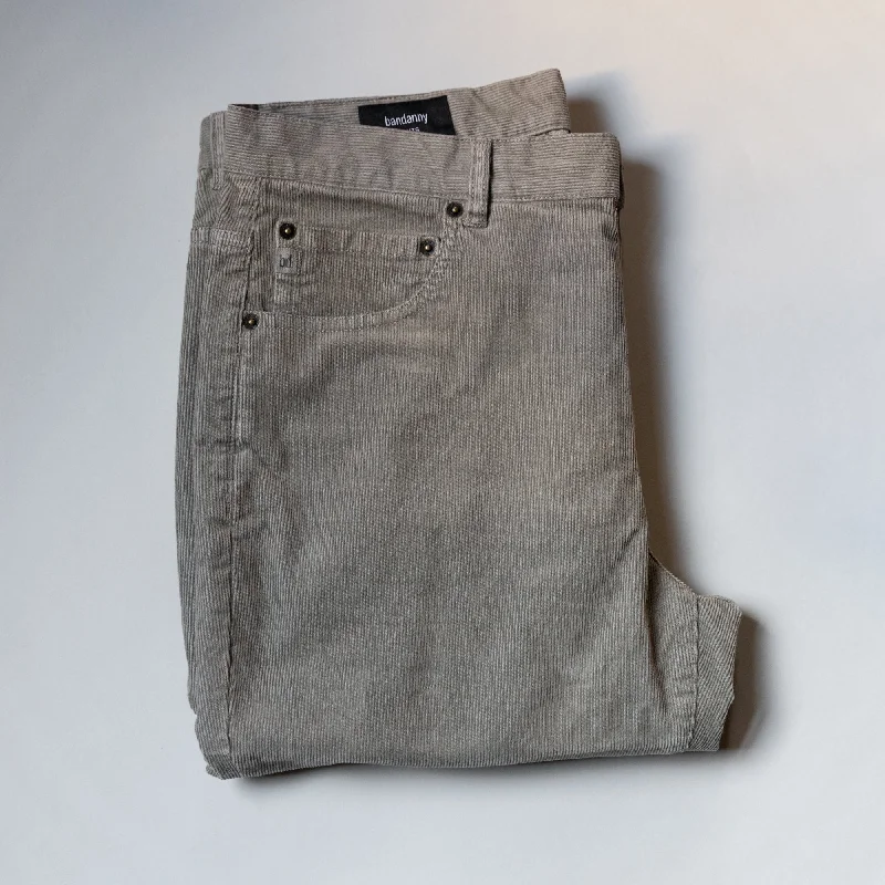 Men's Elastic-Waisted Pants for Easy MovementStretch Cords - Grey