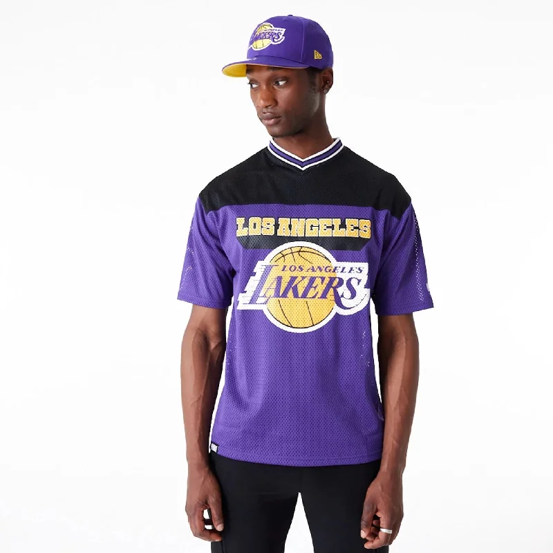 Men's Shirts with Pocket SquaresLA Lakers NBA Arch Graphic Jersey Purple T-Shirt