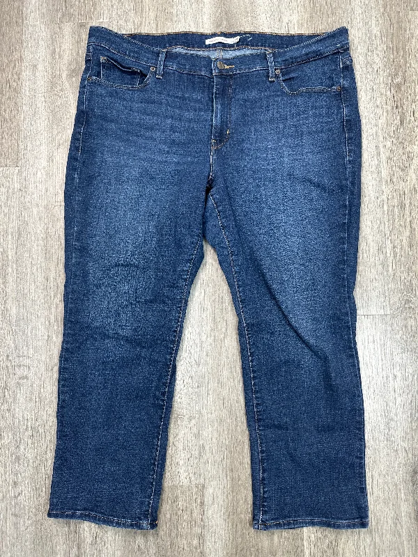 Unique Fedora CapsJeans Straight By Levis In Blue Denim, Size: 20