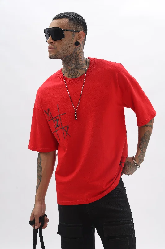 Layered Men's VestsGameOn XO Red Dropshoulder Tshirt