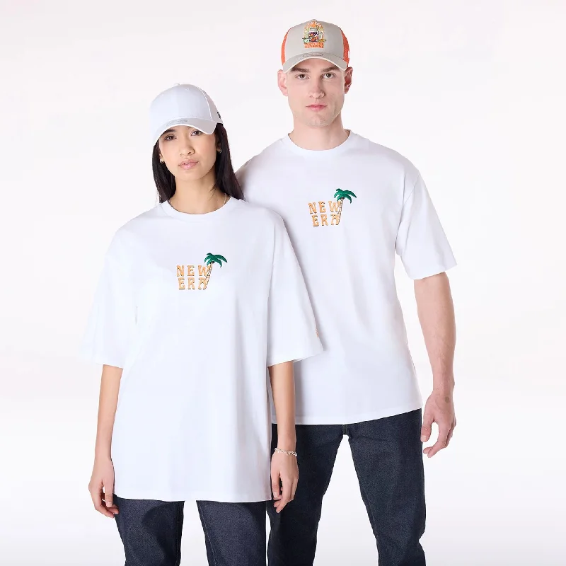 Lightweight Men's Linen ShirtsNew Era Drink Graphic White Oversized T-Shirt
