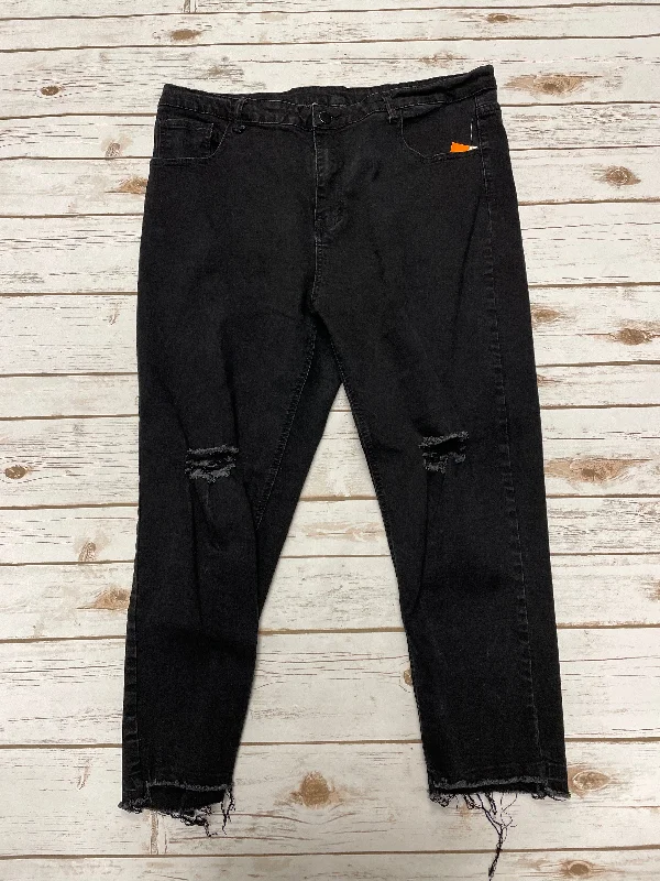 Black Cowboy HatsJeans Straight By Shein In Black Denim, Size: 30