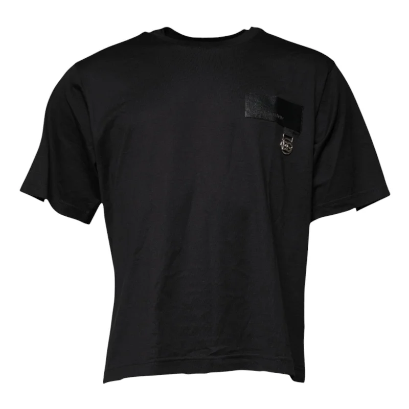 Solid-Colored Men's ShirtsDolce & Gabbana  DG Logo Cotton Crew Neck Men's T-shirt