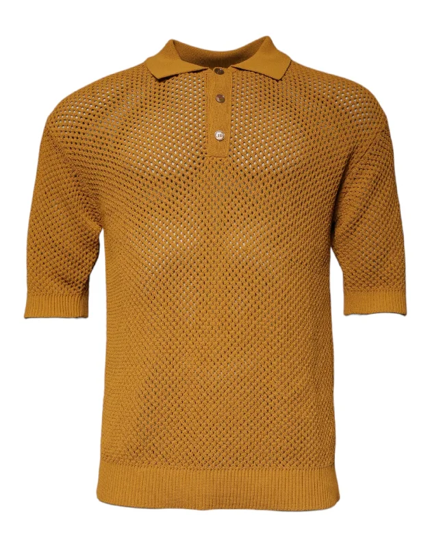 Comfortable Men's Polo ShirtsDolce & Gabbana  Perforated Colla Short Sleeves Men's T-shirt (Pre-Owned)