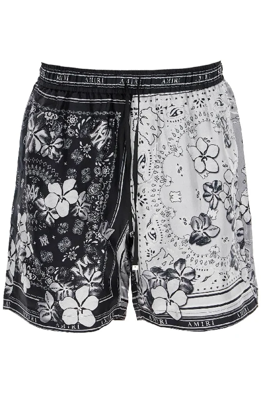 Men's Patterned Pants with Camouflage PrintsAmiri Men's Silk Bandana Print Bermuda Shorts