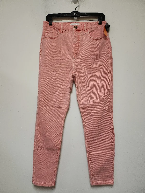 Stylish Trucker CapsJeans Skinny By Loft In Coral, Size: 6