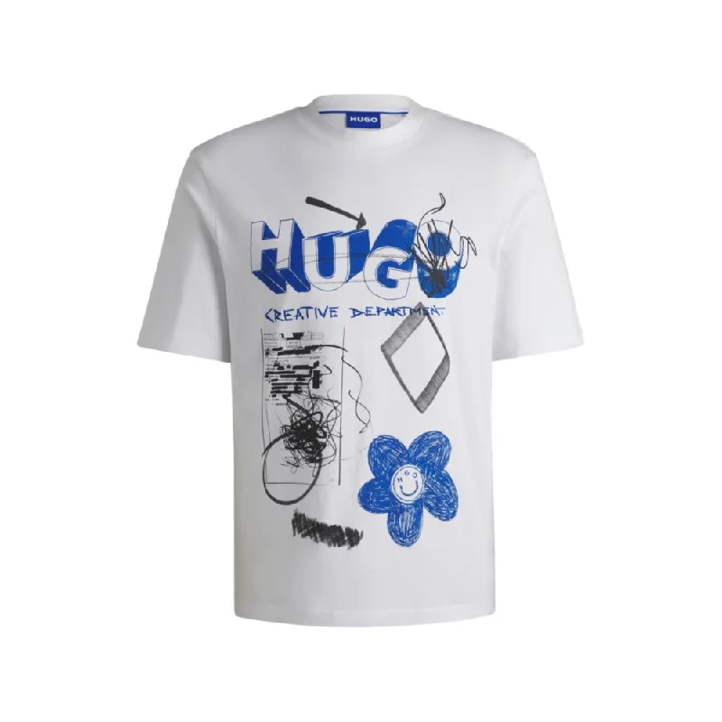 Men's Shirts with Plaid PatternsCotton-jersey T-shirt with logo prints