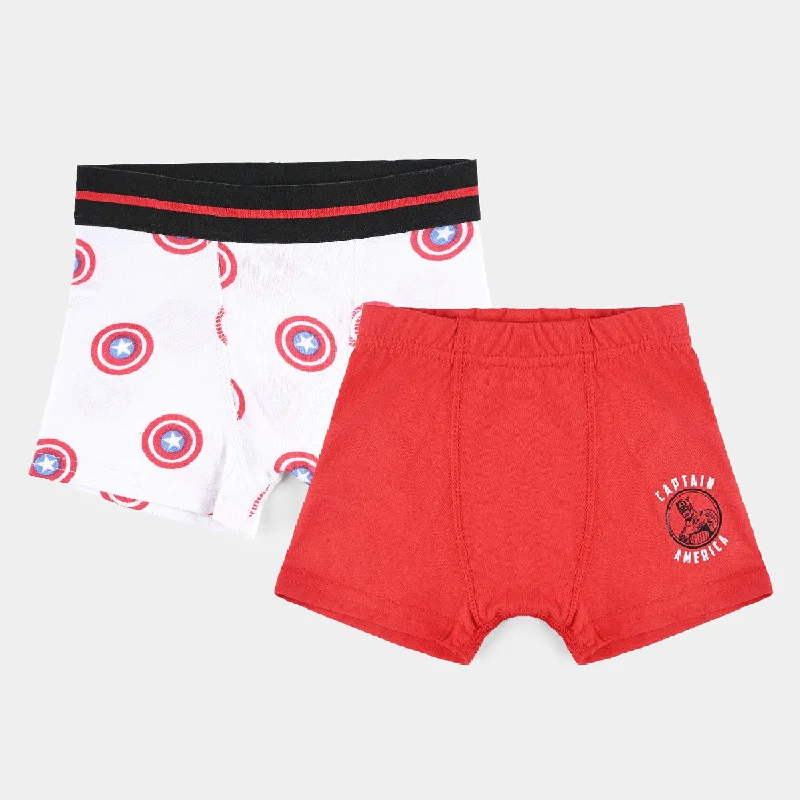 Men's Pants with Patchwork PatternsBoys Cotton Jersey Boxer Pack of 2 Captain America-Red/White