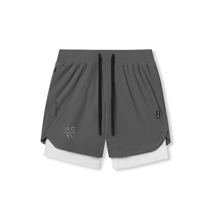 Men's Pants with Flat-Front Designs0866. Tetra-Lite® 7" Liner Short - Space Grey "Cyber"/White