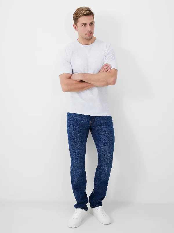 Men's Pants with Contrast Fabric PanelsDenim Jeans