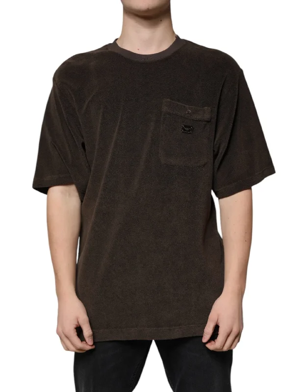 Men's Shirts with Abstract DesignsDolce & Gabbana  Cotton Crew Neck Short Sleeves Men's T-shirt