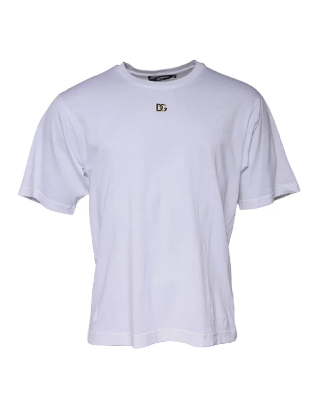 Men's Shirts with Pin CollarsDolce & Gabbana  DG Logo Crew Neck Short Sleeve Men's T-shirt (Pre-Owned)