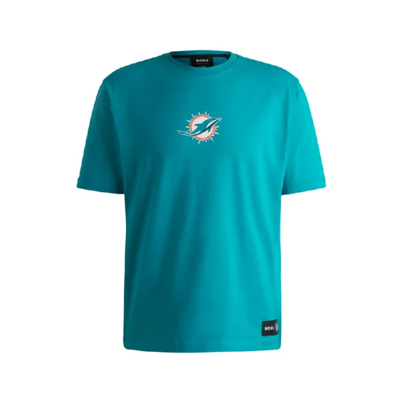 Men's Shirts with Lace-Up HemlinesBOSS x NFL stretch-cotton T-shirt with special branding