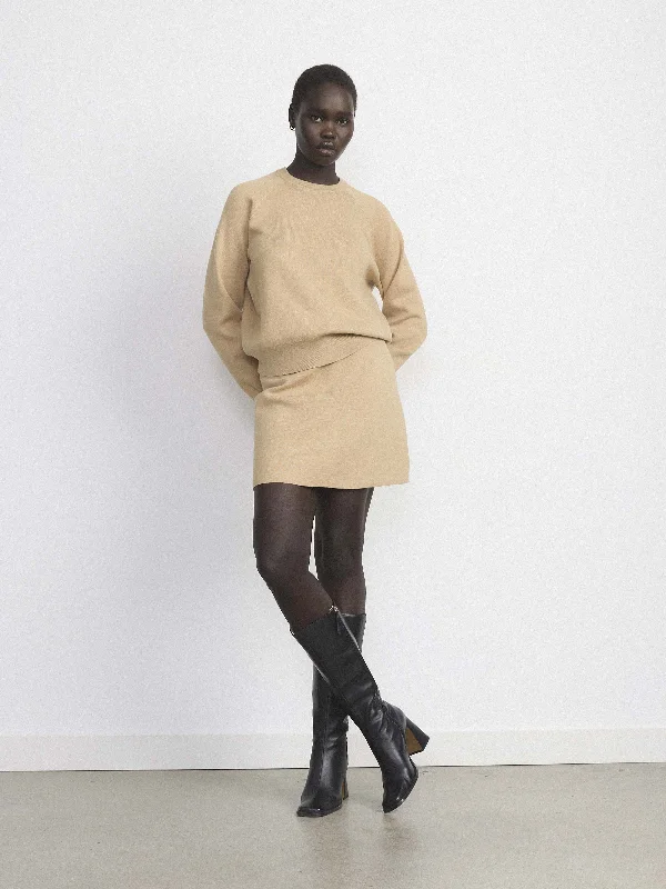 Men's Pants with Pleated FrontsThe Compact Mini Skirt in Sandstone