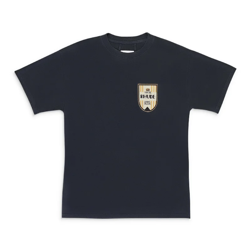 Men's Shirts with Appliqué DetailsMONT-BLANC HOTEL TEE VINTAGE BLACK HEAVY WEIGHT T-SHIRT