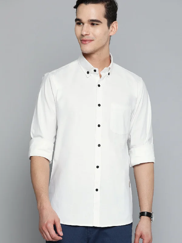 Men's Designer Shirts for a Statement PieceDENNISON Men White Smart Slim Fit Casual Shirt