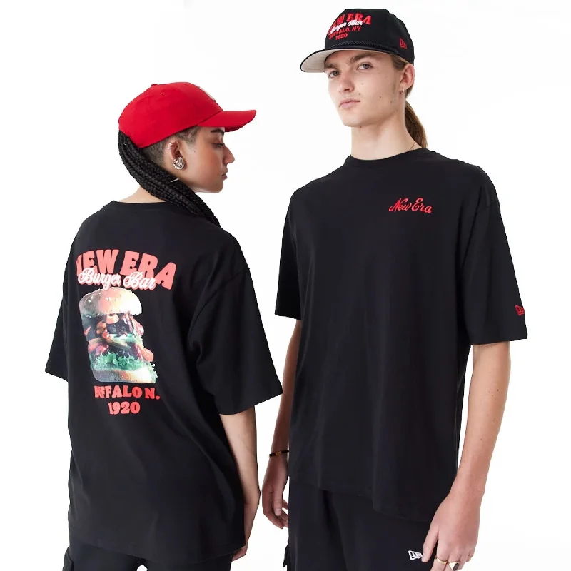 Men's Shirts with Full PlacketsNew Era Food Graphic Black Oversized T-Shirt