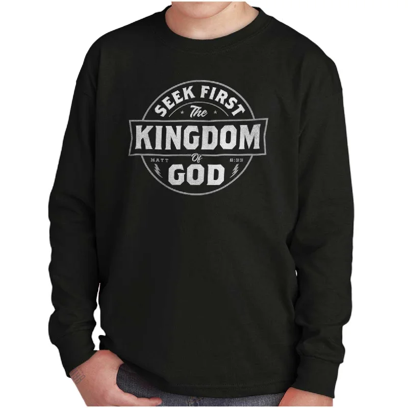 Men's Unique Dress Shirts for a Statement LookSeek First the Kingdom Youth Long Sleeve T Shirt