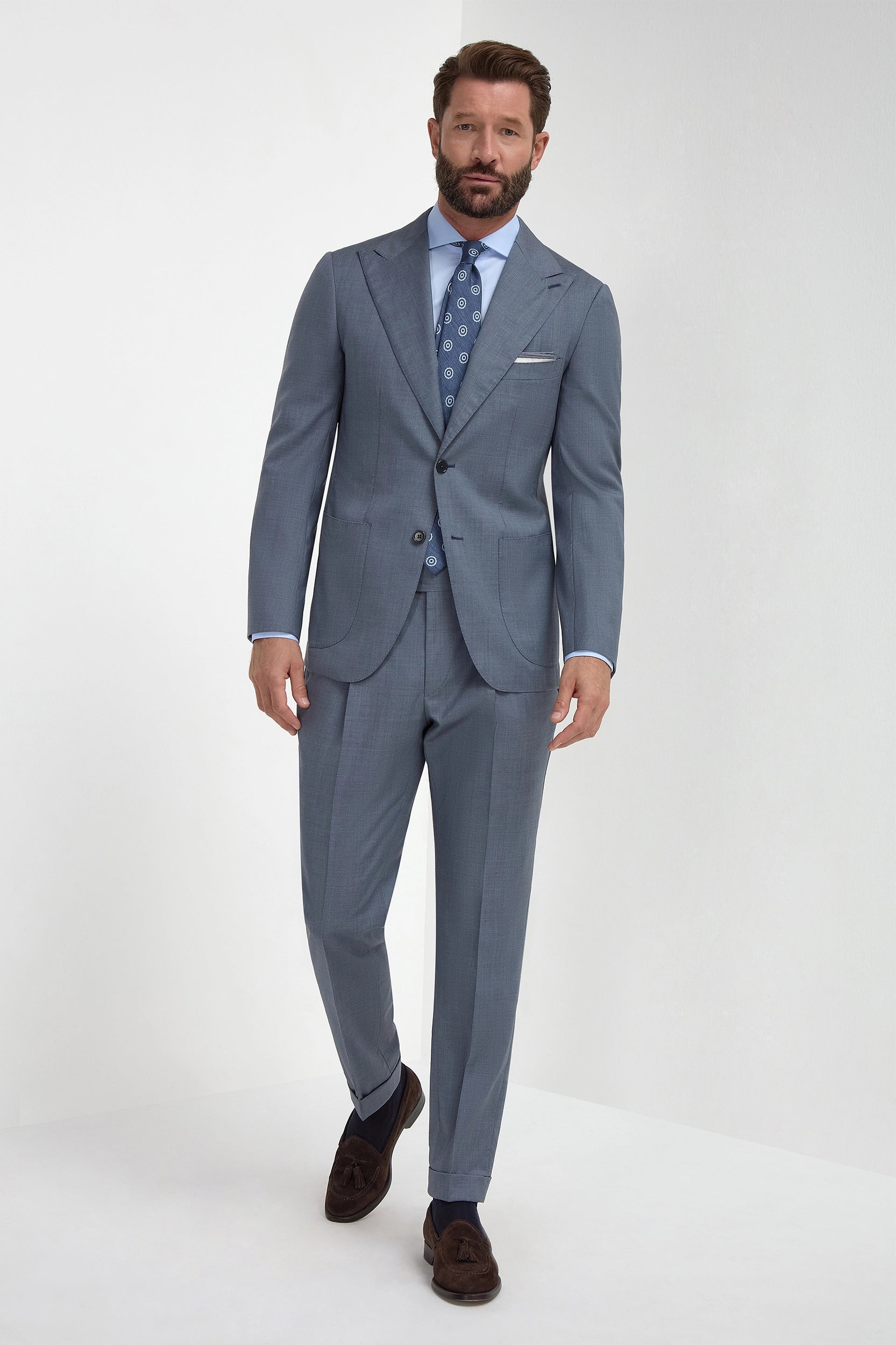Dusty blue suit - Made in Italy
