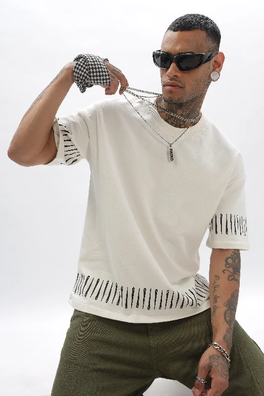 Men's Sleeveless TopsNeedleTrack Cream Dropshoulder Tee