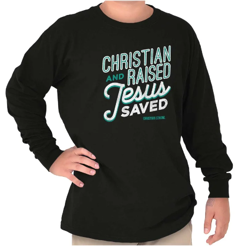 Lightweight Men's Poplin ShirtsJesus Saved Me Youth Long Sleeve T Shirt