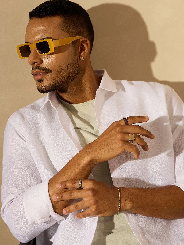 Men's Rugby Shirts for a Sporty LookWhite Simple Oversized Linen Shirt