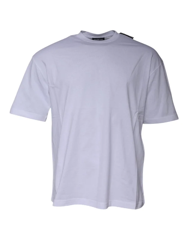 Men's Shirts with Patch PocketsBalenciaga  Logo Cotton Jersey Crew Neck Short Sleeves Men's T-shirt (Pre-Owned)