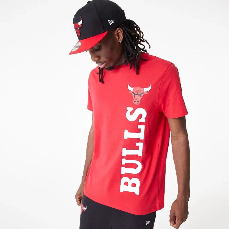 Men's Shirts with Full PlacketsChicago Bulls NBA Team Colour Red T-Shirt