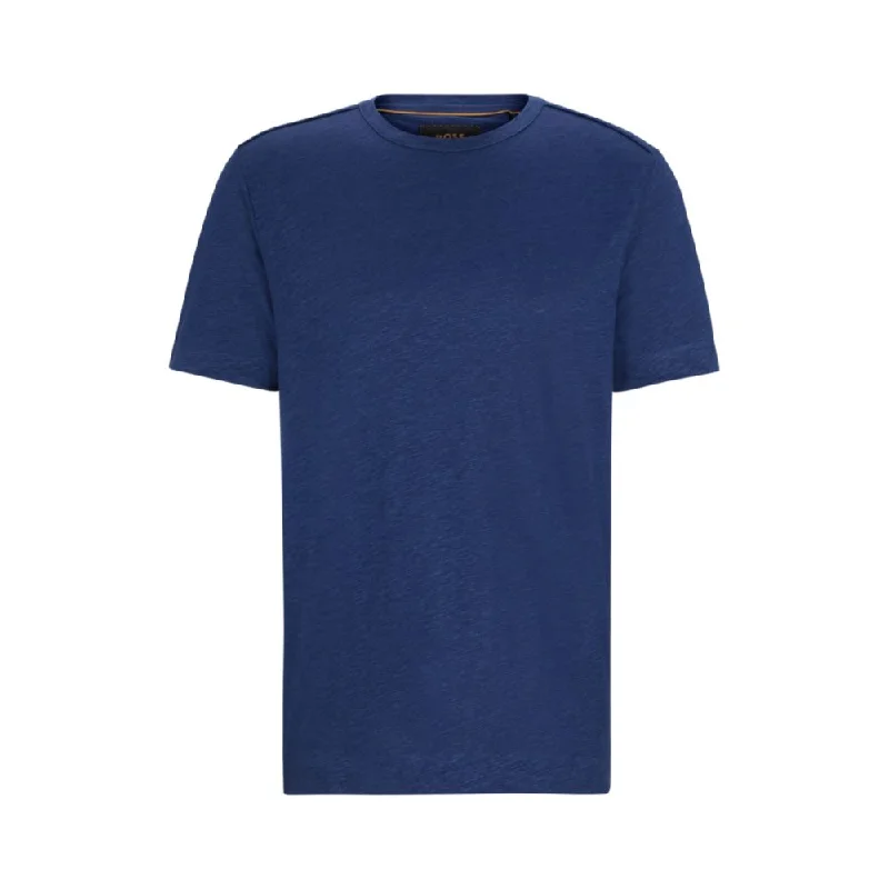 Men's Shirts with Patchwork SleevesRegular-fit T-shirt in linen and silk