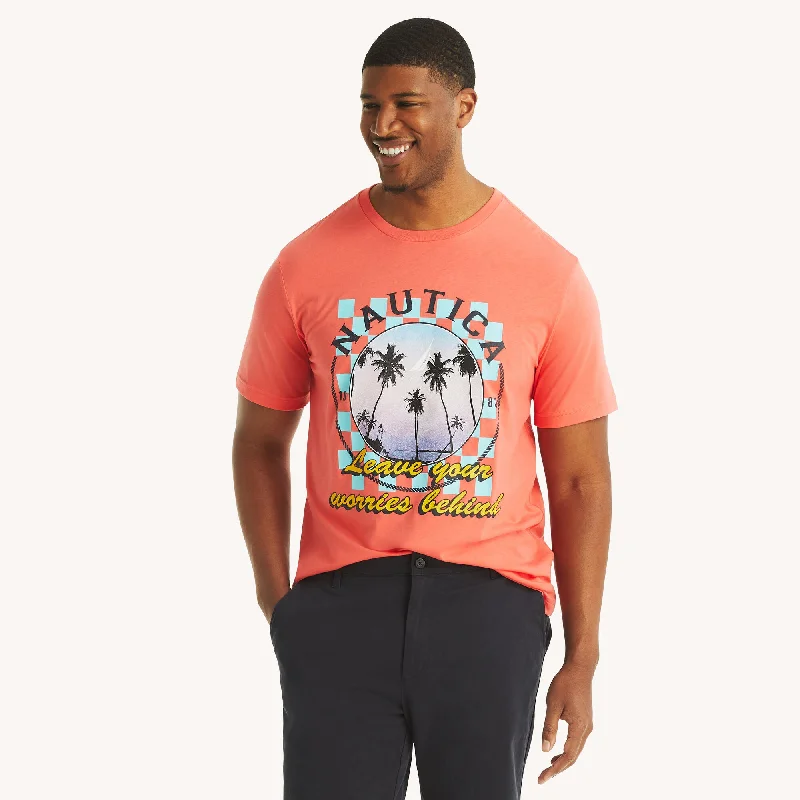 Men's Shirts with Hidden ButtonsNautica Mens Big & Tall Leave Your Worries Behind Graphic T-Shirt
